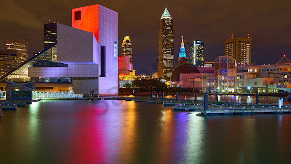 Fine art cityscape photography of rock and roll hall of fame, cleveland by Patrick J. Quigley