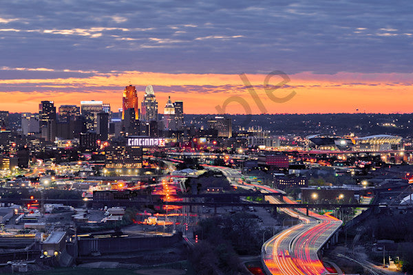 Fine art cityscape photography of cincinnati skyline by Patrick J. Quigley