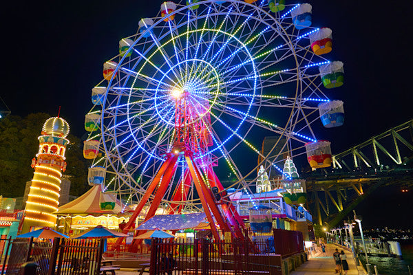 Fine art cityscape photography of luna park at sydney harbour by Patrick J. Quigley