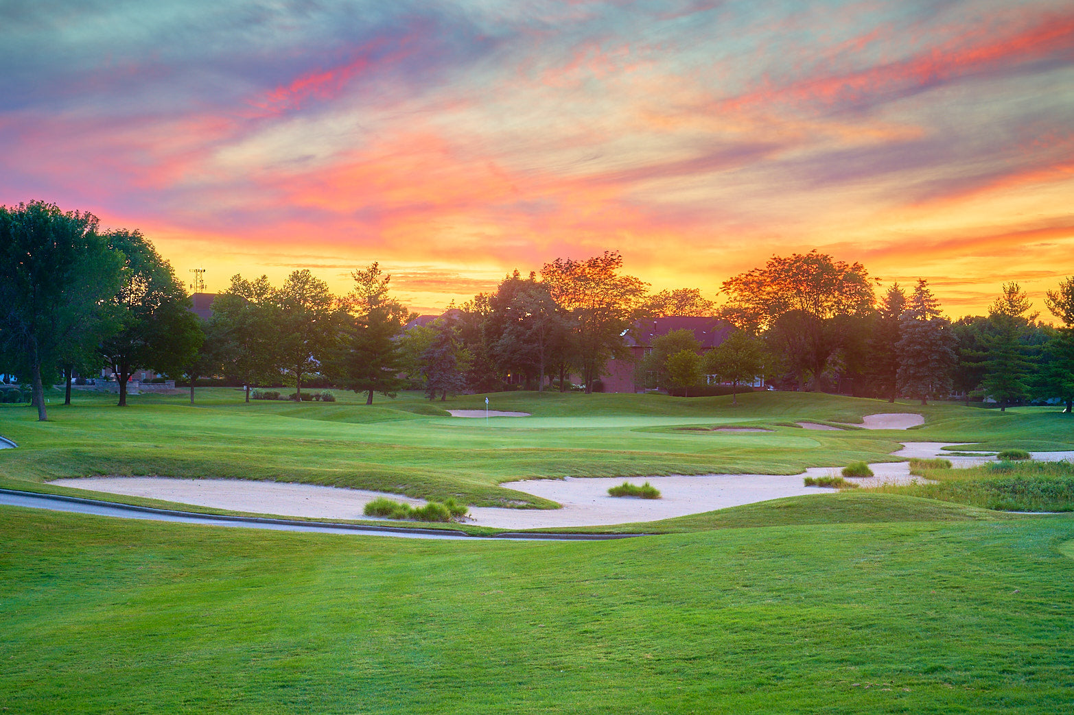 Fine art golf course photography of a scenic hole at four bridges in Four Bridges Country Club by Patrick J. Quigley