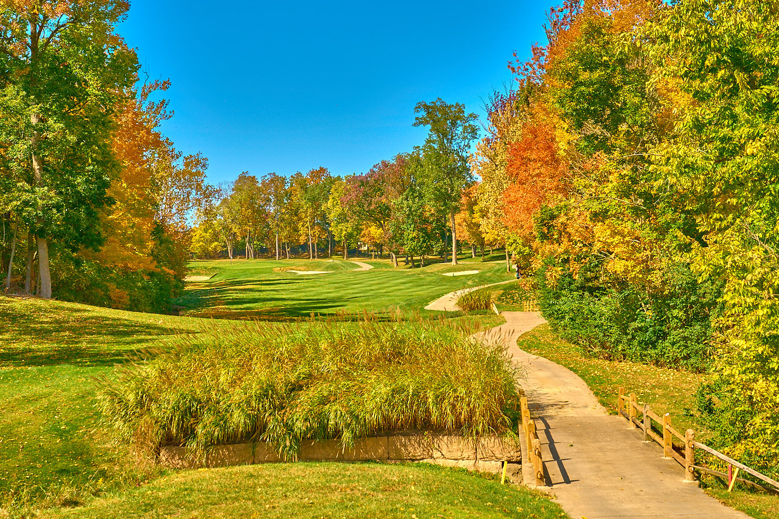 Fine art golf course photography of a scenic hole at four bridges in Four Bridges Country Club by Patrick J. Quigley