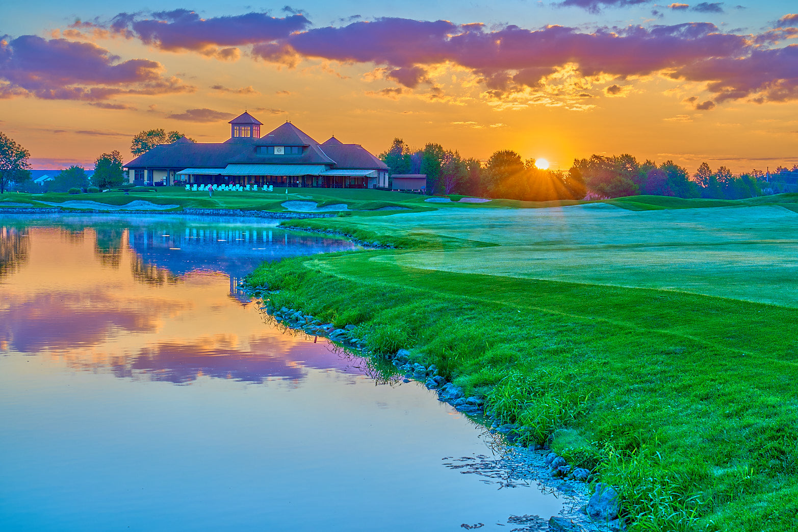 Fine art golf course photography of a scenic hole at four bridges in Four Bridges Country Club by Patrick J. Quigley