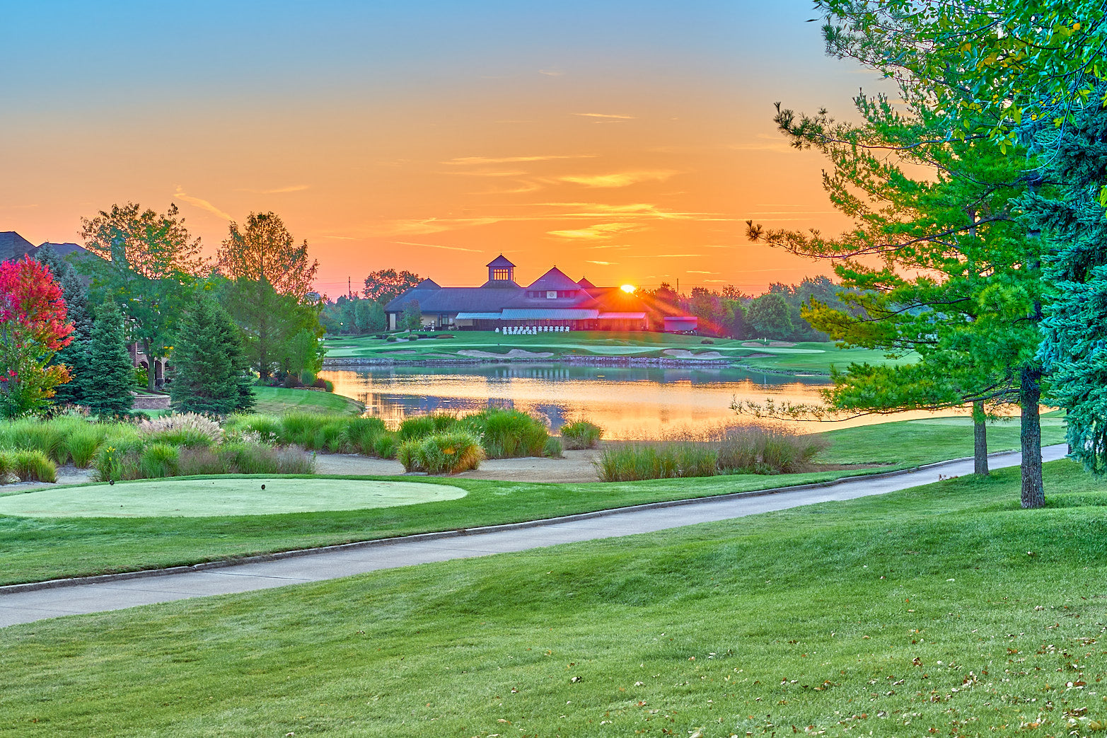 Fine art golf course photography of a scenic hole at four bridges in Four Bridges Country Club by Patrick J. Quigley