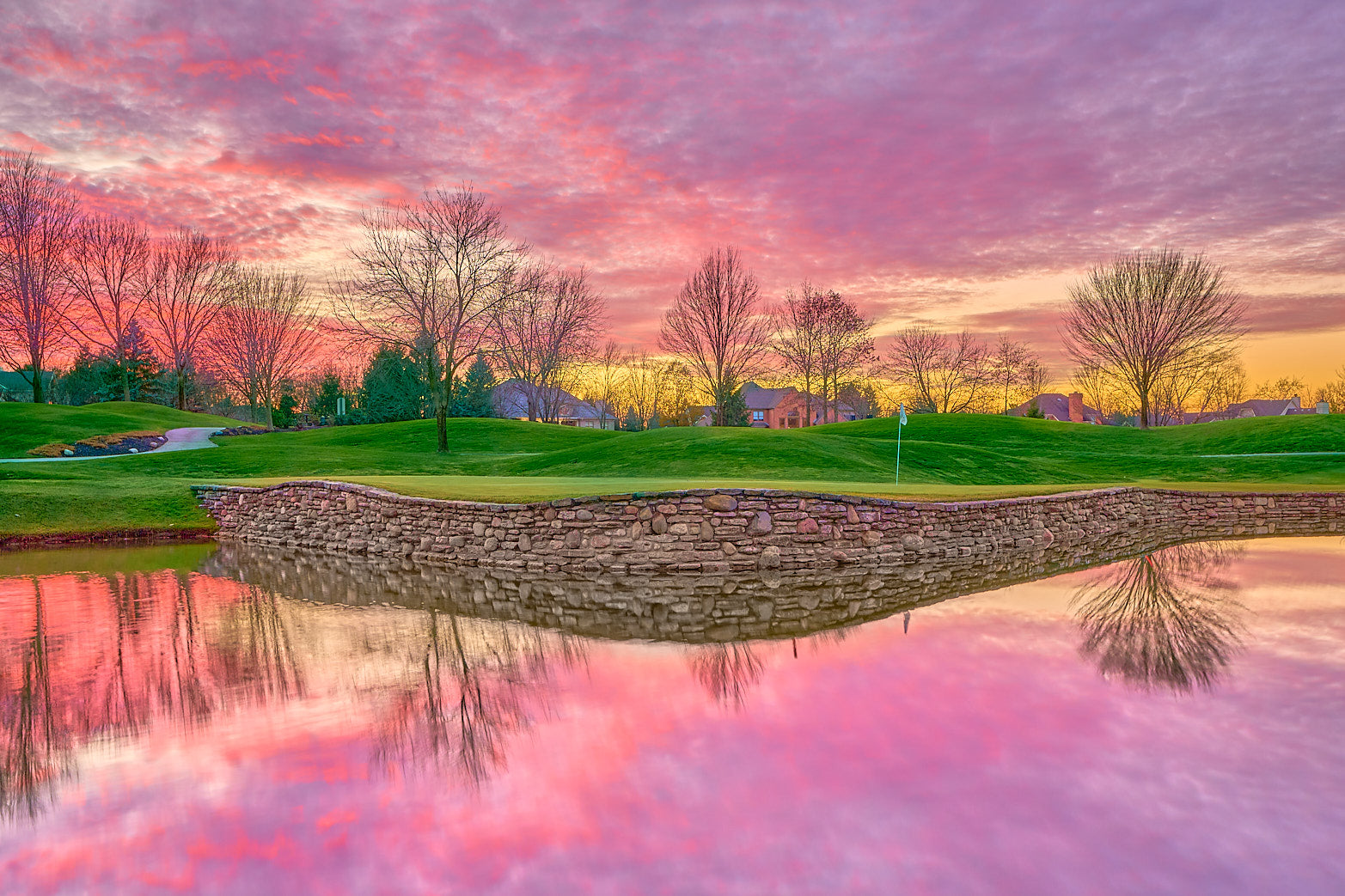 Fine art golf course photography of 18th hole at heritage club by Patrick J. Quigley