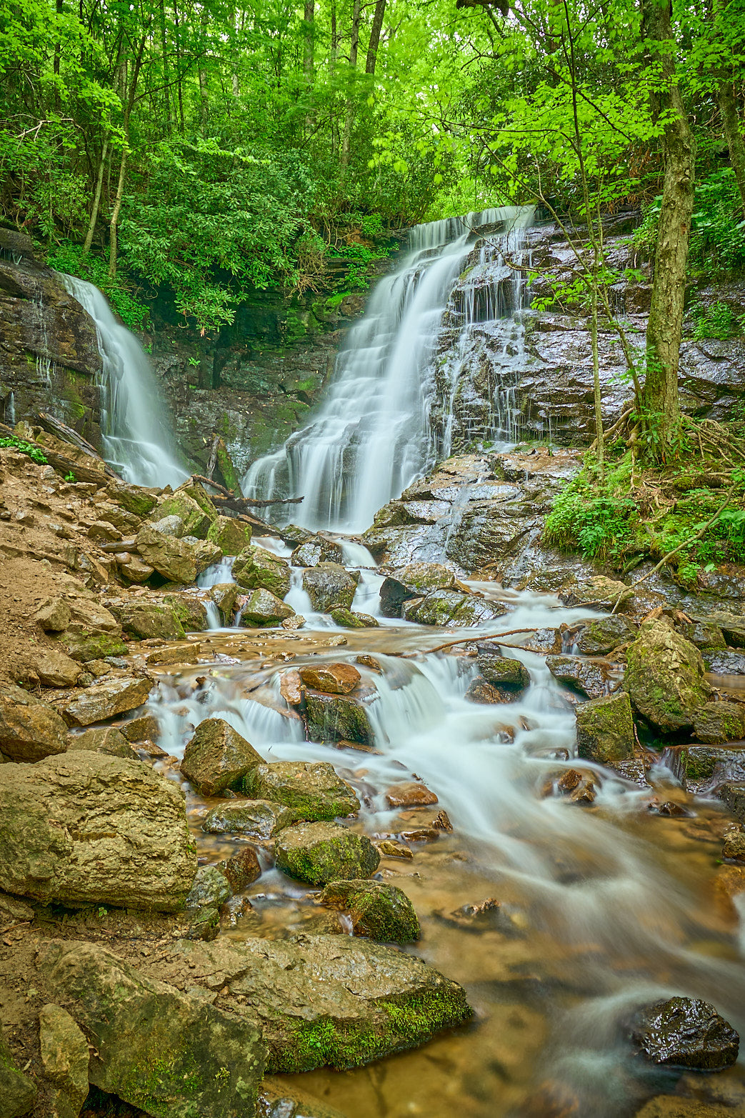 Fine art landscape photography of cascading falls in the South Carolina Lowcountry by Patrick J. Quigley