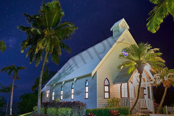 Fine art night sky photography of chapel of the stars by Patrick J. Quigley
