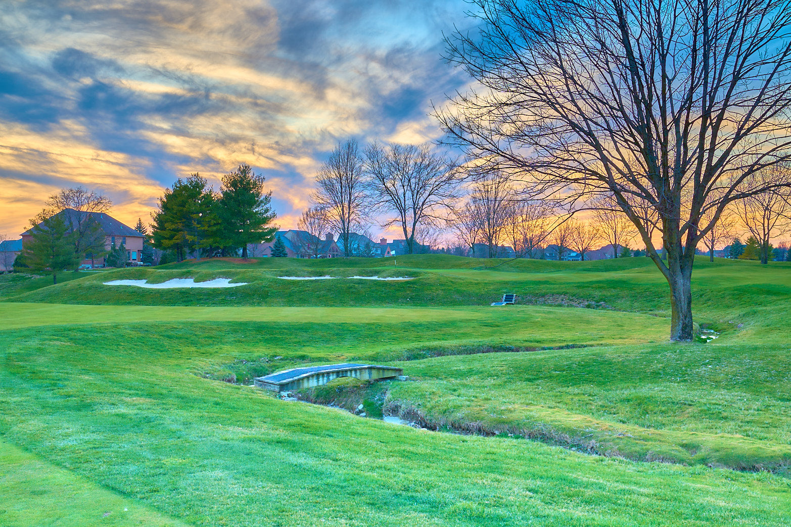 Fine art golf course photography of a scenic hole at four bridges in Four Bridges Country Club by Patrick J. Quigley