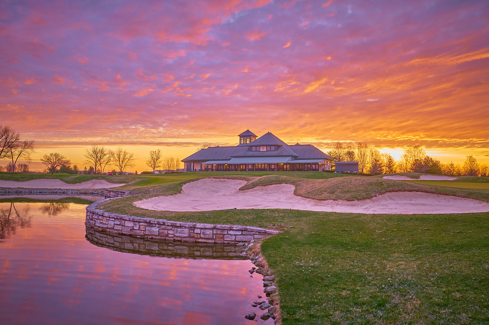 Fine art golf course photography of a scenic hole at four bridges in Four Bridges Country Club by Patrick J. Quigley