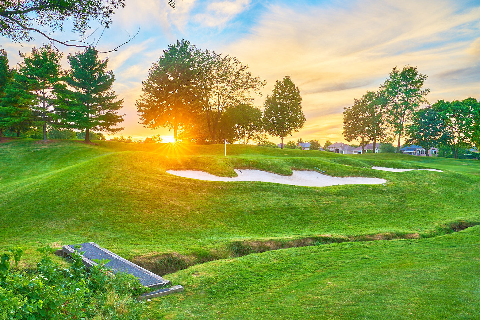 Fine art golf course photography of a scenic hole at four bridges in Four Bridges Country Club by Patrick J. Quigley