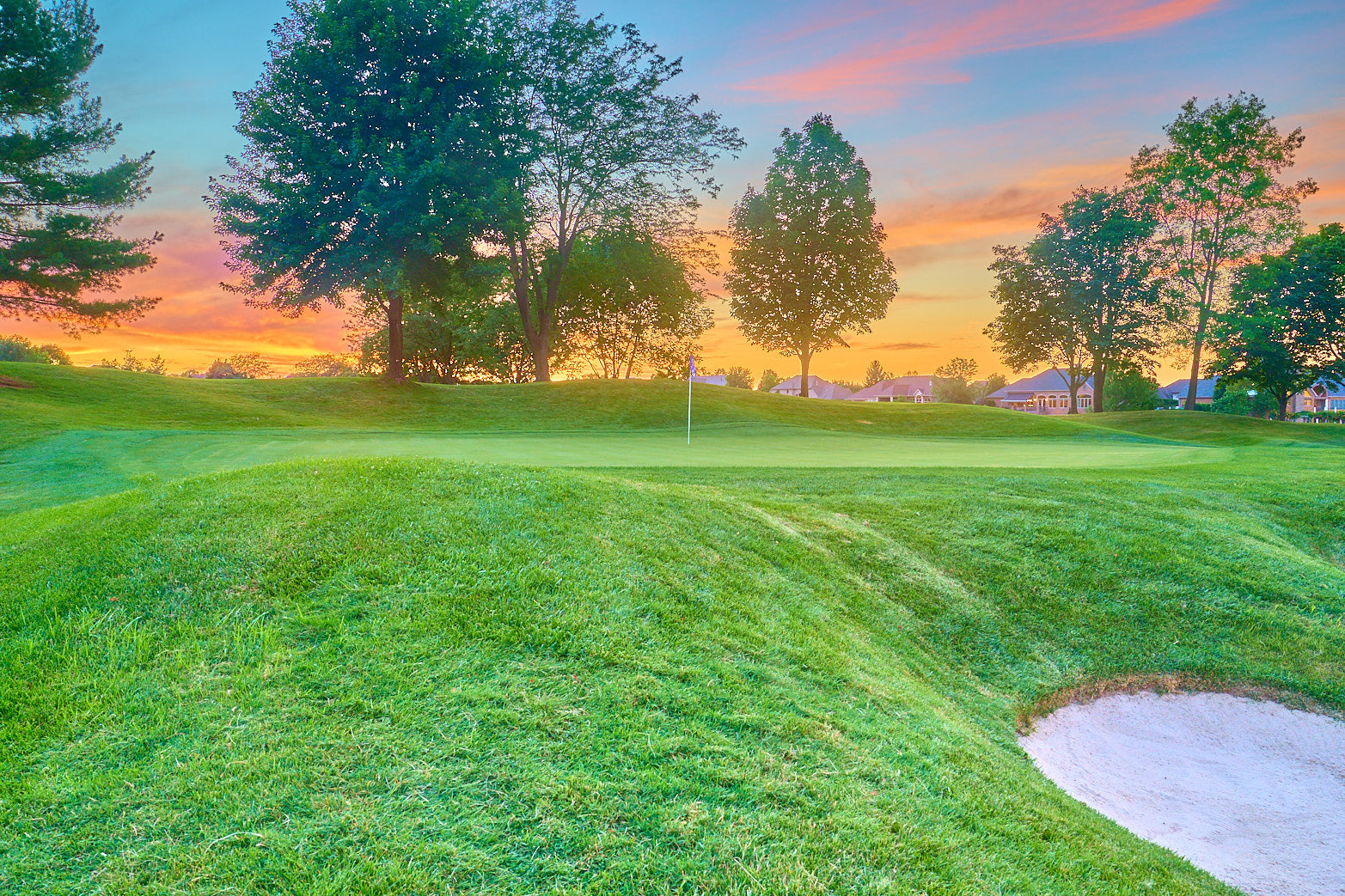 Fine art golf course photography of a scenic hole at four bridges in Four Bridges Country Club by Patrick J. Quigley