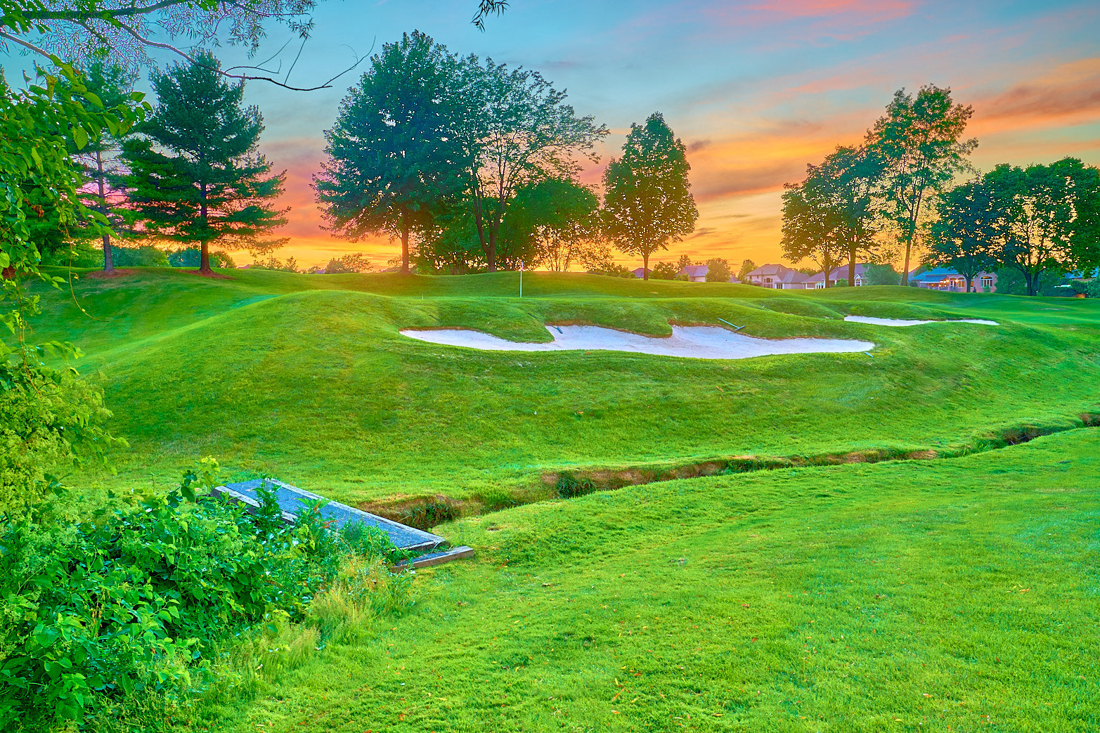Fine art golf course photography of a scenic hole at four bridges in Four Bridges Country Club by Patrick J. Quigley