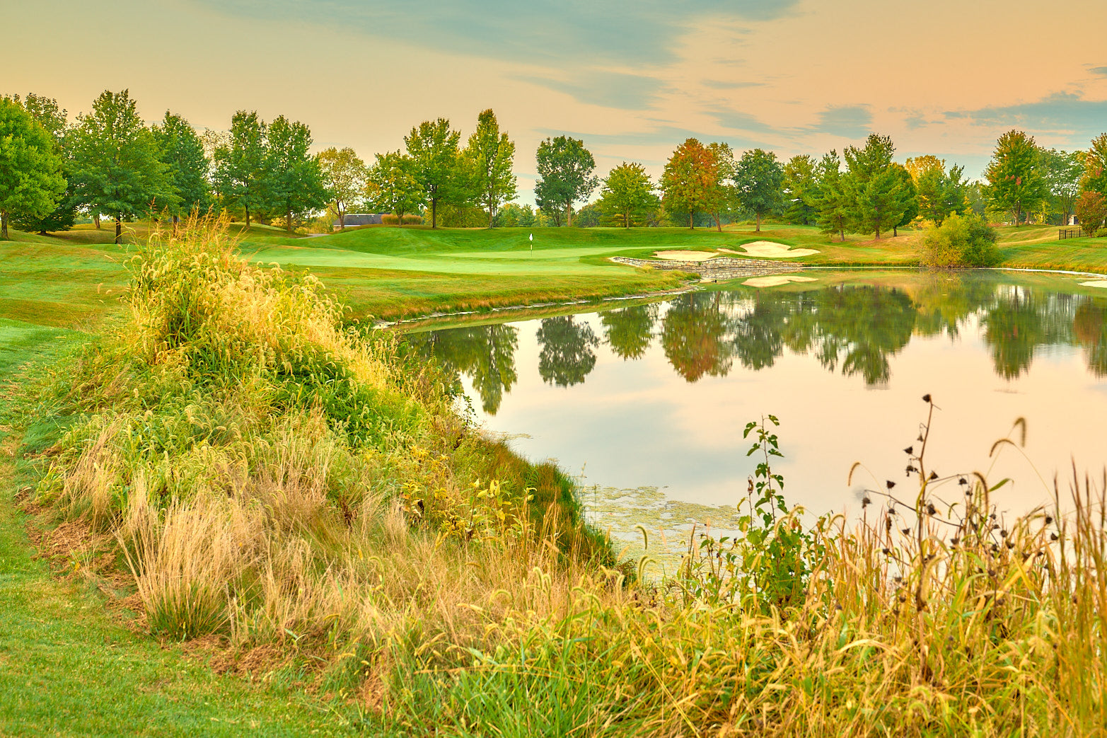Fine art golf course photography of a scenic hole at four bridges in Four Bridges Country Club by Patrick J. Quigley