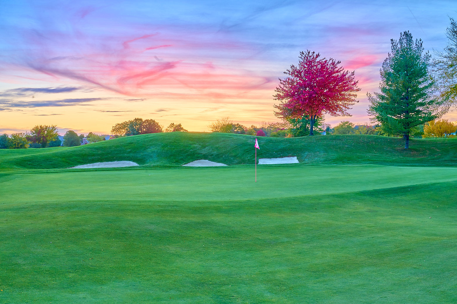 Fine art golf course photography of a scenic hole at four bridges in Four Bridges Country Club by Patrick J. Quigley