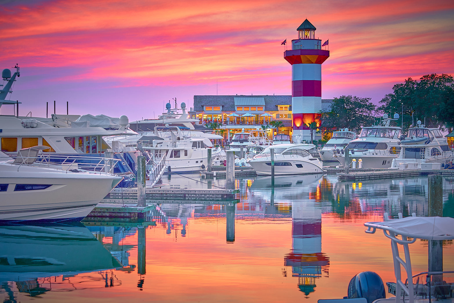 Fine art landscape photography of a coastal lighthouse in Harbour Town by Patrick J. Quigley